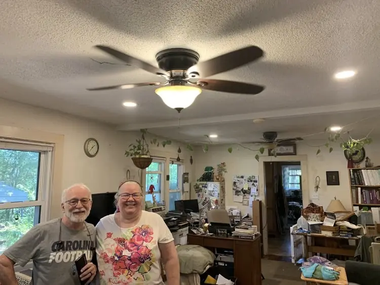 Ceiling fan installation in Asheville: properly braced and switched
