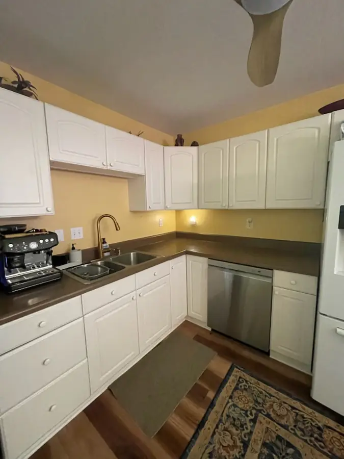 Ceiling fan installation in the Asheville area: keeping this kitchen comfortable and looking great with a clean, professional install